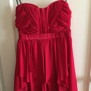Red Strapless Formal Dress